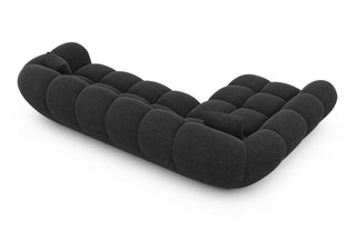 Couch Maleron L-Form in Stoff Schwarz