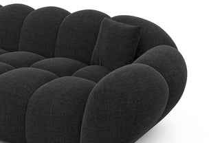 Couch Maleron L-Form in Stoff Schwarz