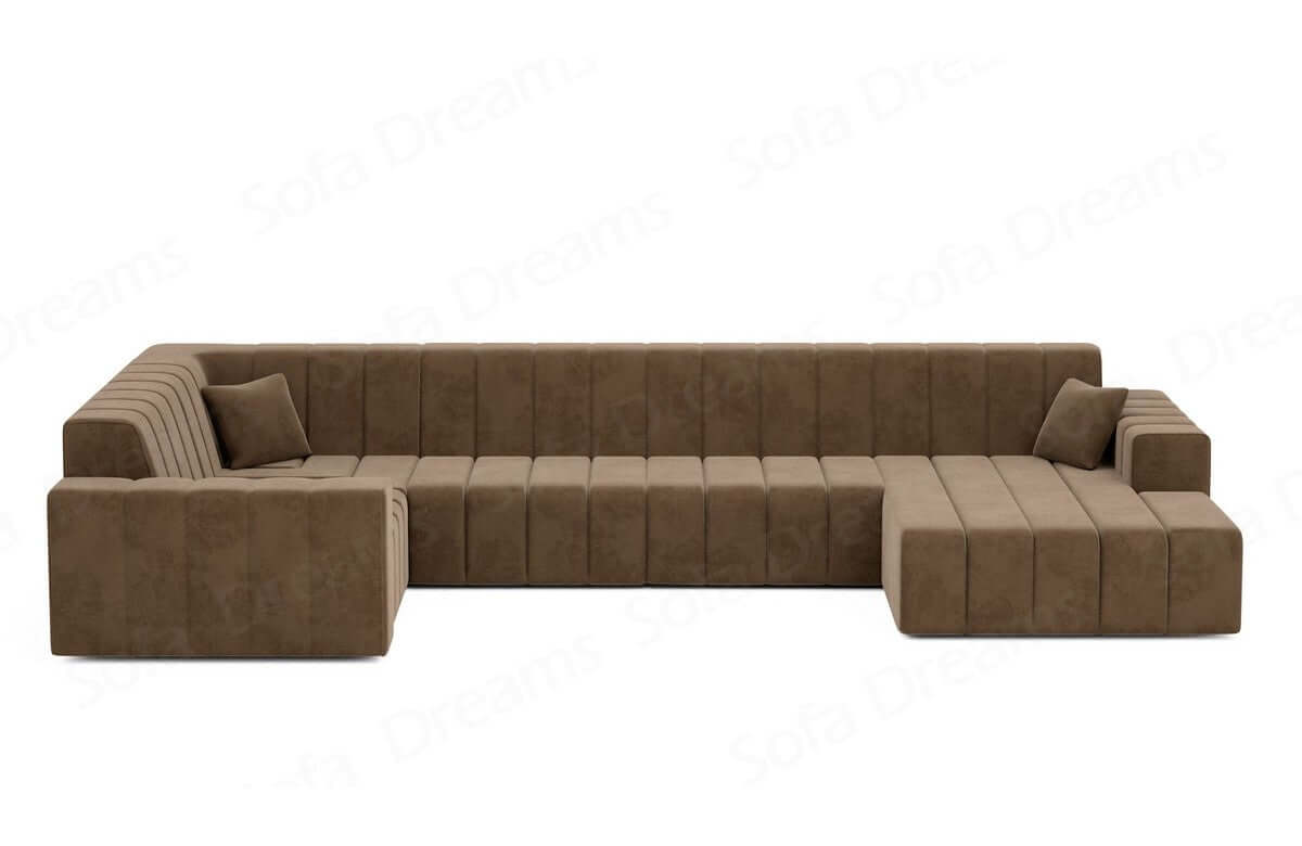 Stoff Wohnlandschaft Gran Canaria U-Form Braun