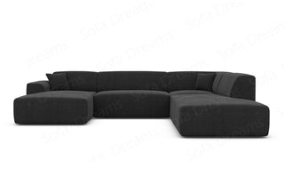 Couchlandschaft Mallorca Lounge U-Form in Stoff Schwarz