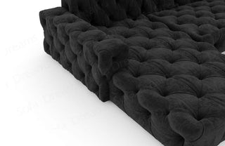 Wohnlandschaft Menorca U-Form aus Stoff Schwarz