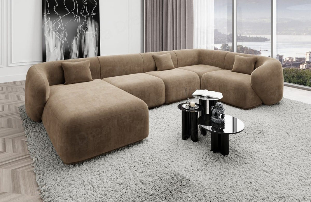 Couchlandschaft Marbella U-Form in Stoff