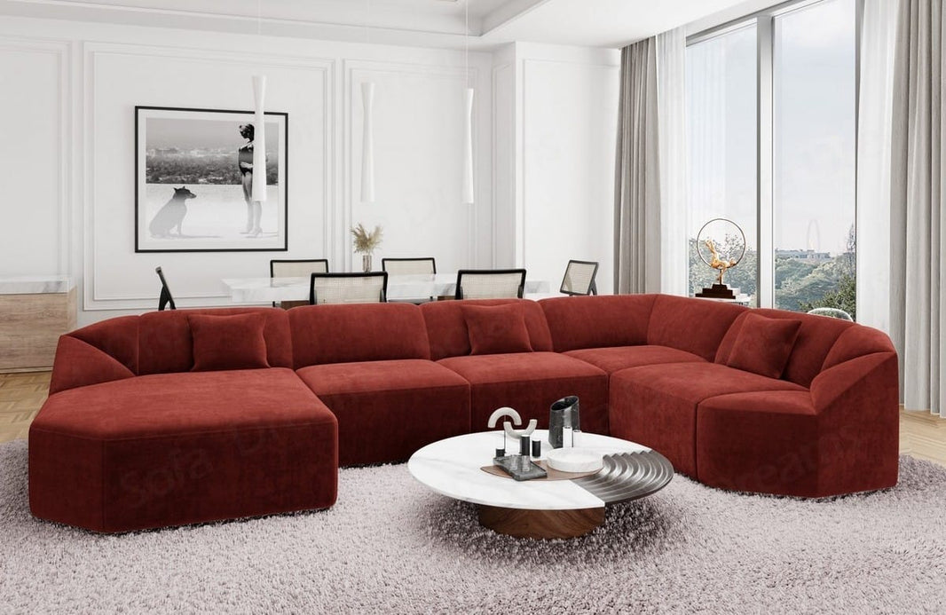 Wohnlandschaft Cabrera U-Form aus Stoff