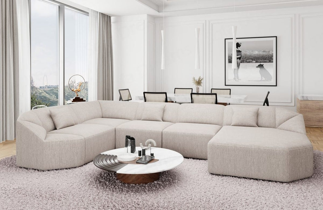 Wohnlandschaft Cabrera U-Form aus Stoff