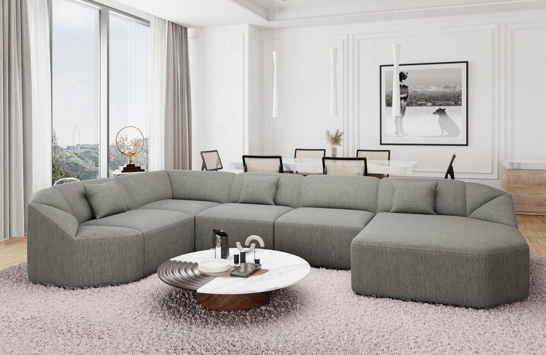 Wohnlandschaft Cabrera U-Form aus Stoff