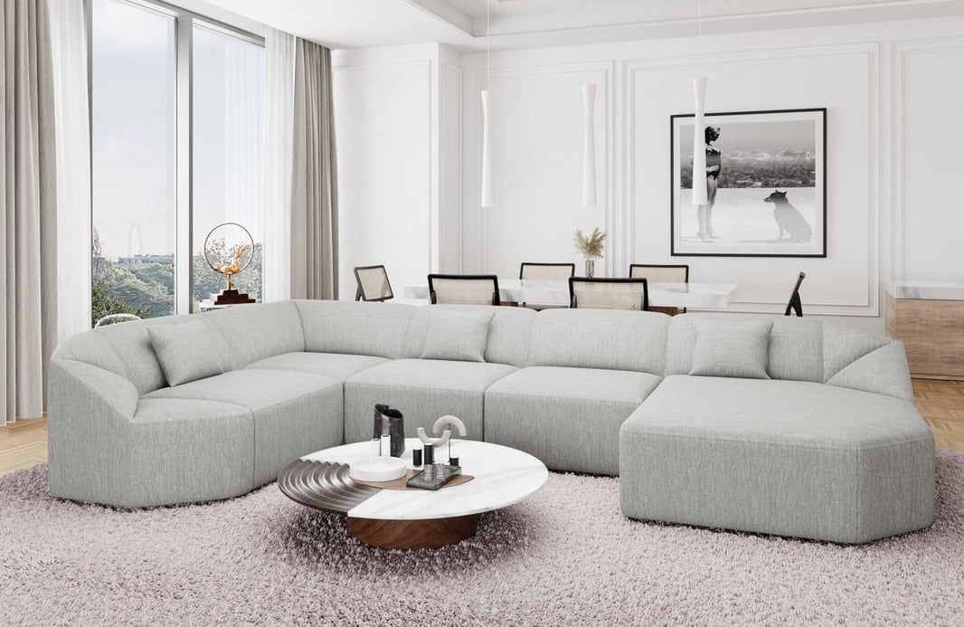 Wohnlandschaft Cabrera U-Form aus Stoff