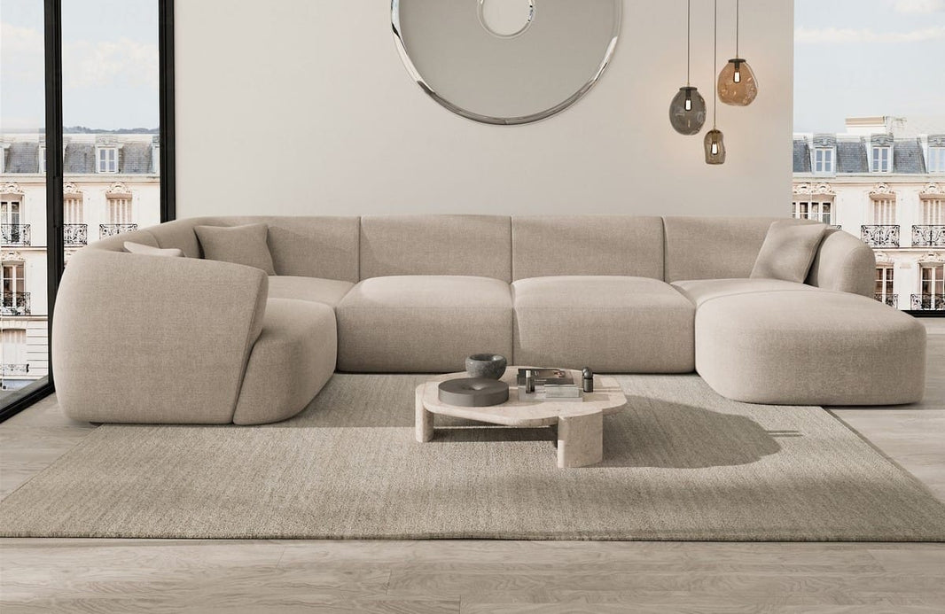 Wohnlandschaft Tabarca U-Form aus Stoff