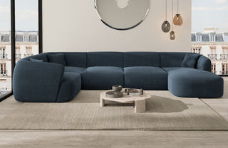Wohnlandschaft Tabarca U-Form aus Stoff Blau