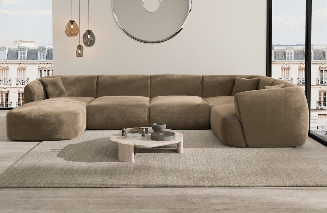 Wohnlandschaft Tabarca U-Form aus Stoff