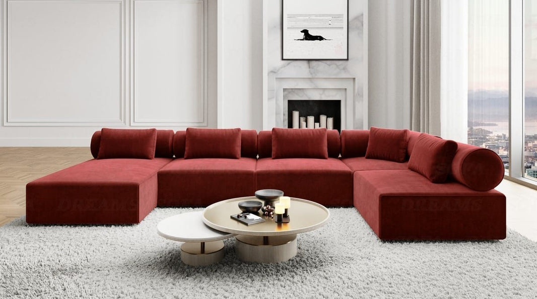 Couchlandschaft Laguardia U-Form in Stoff