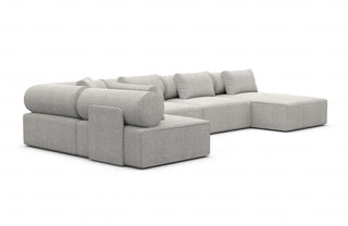 Couchlandschaft Laguardia U-Form in Stoff Hellgrau