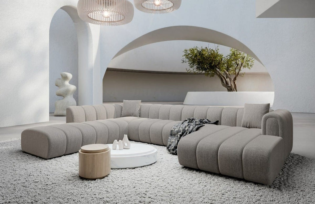 XXL Wohnlandschaft Almagro U-Form aus Stoff