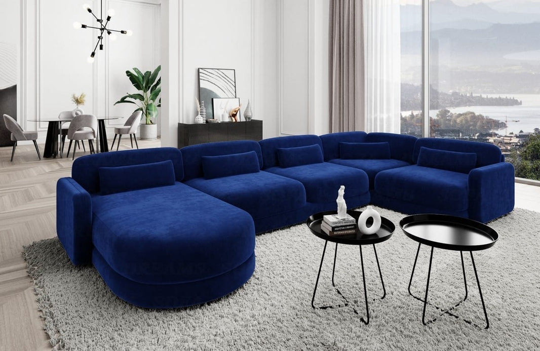 Wohnlandschaft Valencia U-Form aus Stoff