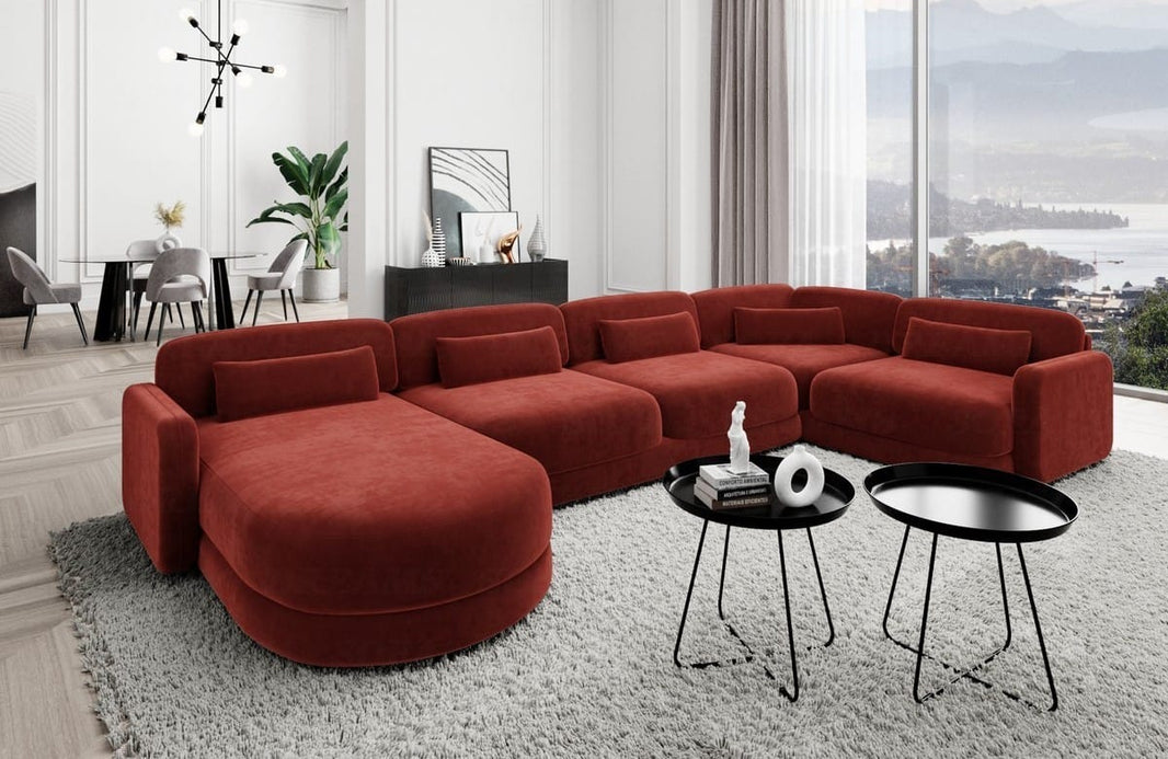 Wohnlandschaft Valencia U-Form aus Stoff