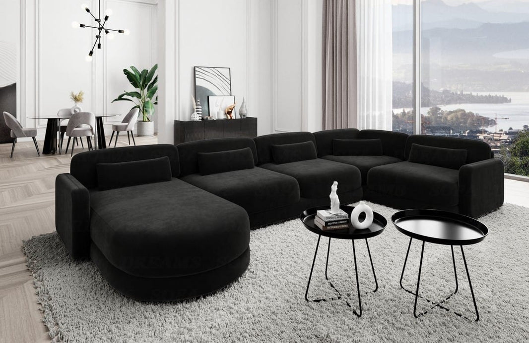 Wohnlandschaft Valencia U-Form aus Stoff
