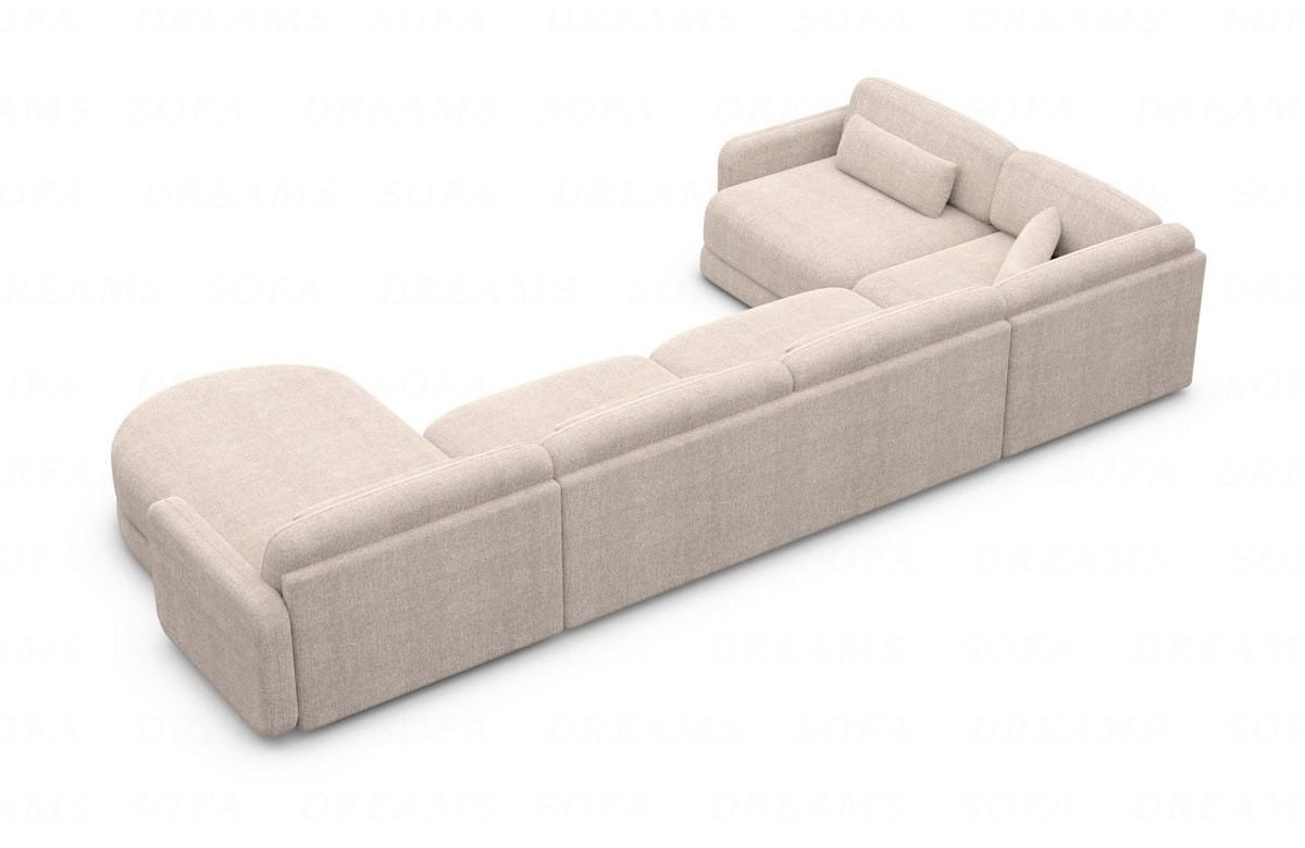 Wohnlandschaft Valencia U-Form aus Stoff Beige