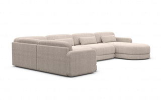 Wohnlandschaft Valencia U-Form aus Stoff Beige