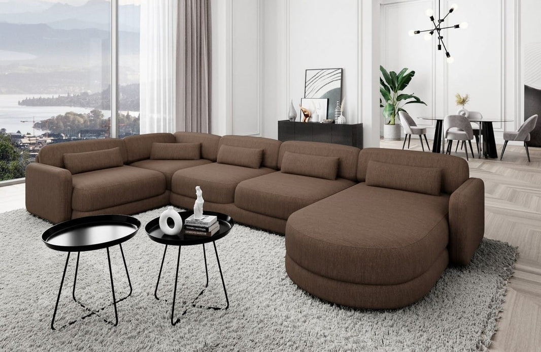 Wohnlandschaft Valencia U-Form aus Stoff