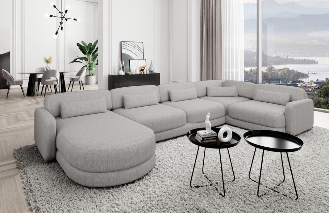 Wohnlandschaft Valencia U-Form aus Stoff
