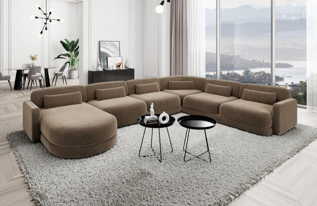 Wohnlandschaft Valencia XXL U-Form in Stoff