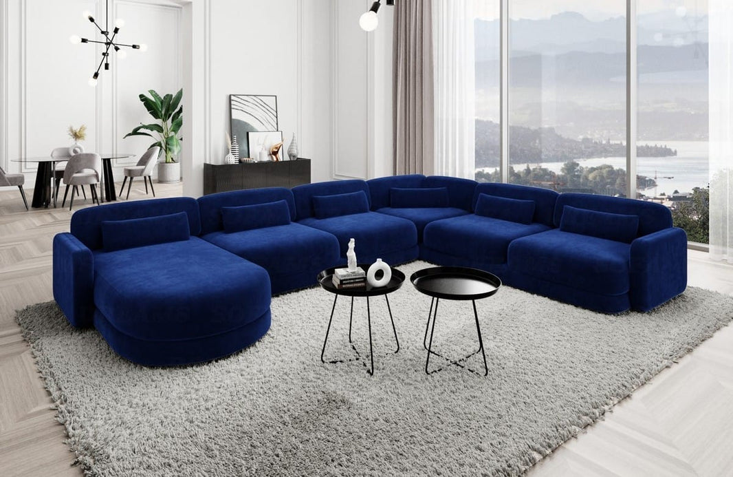 Wohnlandschaft Valencia XXL U-Form in Stoff