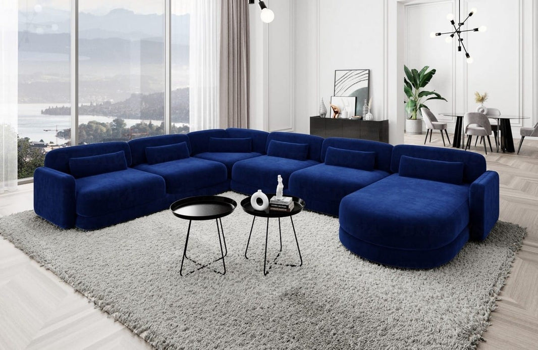 Wohnlandschaft Valencia XXL U-Form in Stoff
