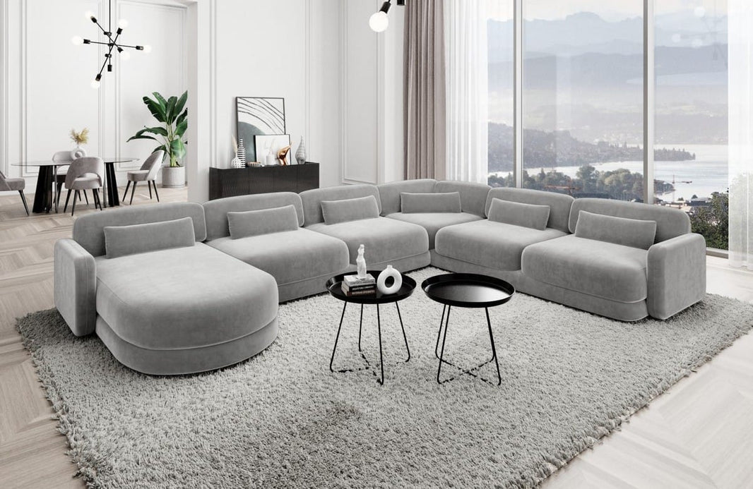 Wohnlandschaft Valencia XXL U-Form in Stoff