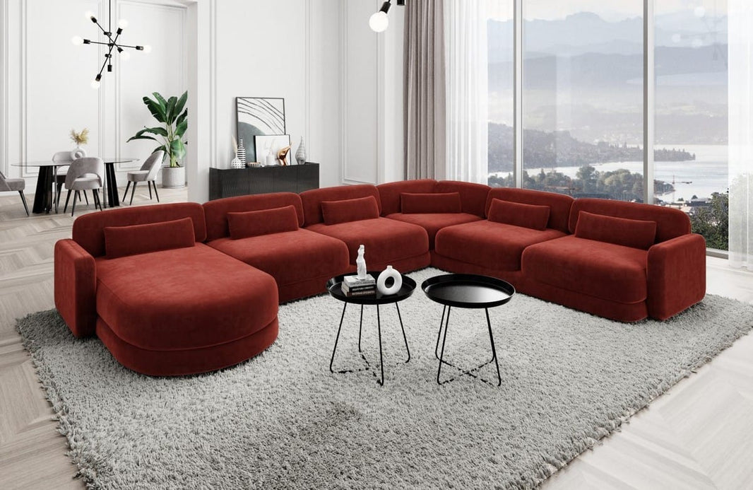 Wohnlandschaft Valencia XXL U-Form in Stoff