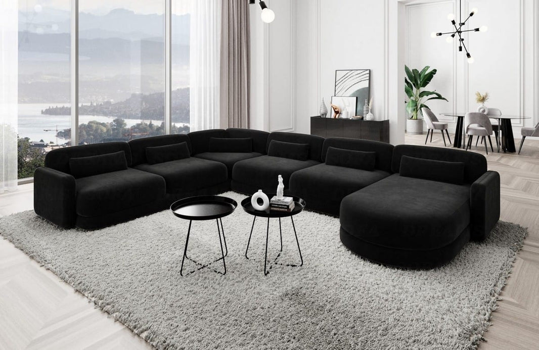 Wohnlandschaft Valencia XXL U-Form in Stoff