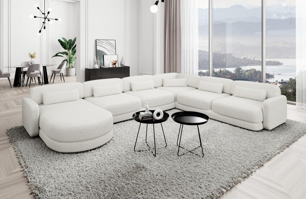 Wohnlandschaft Valencia XXL U-Form in Stoff