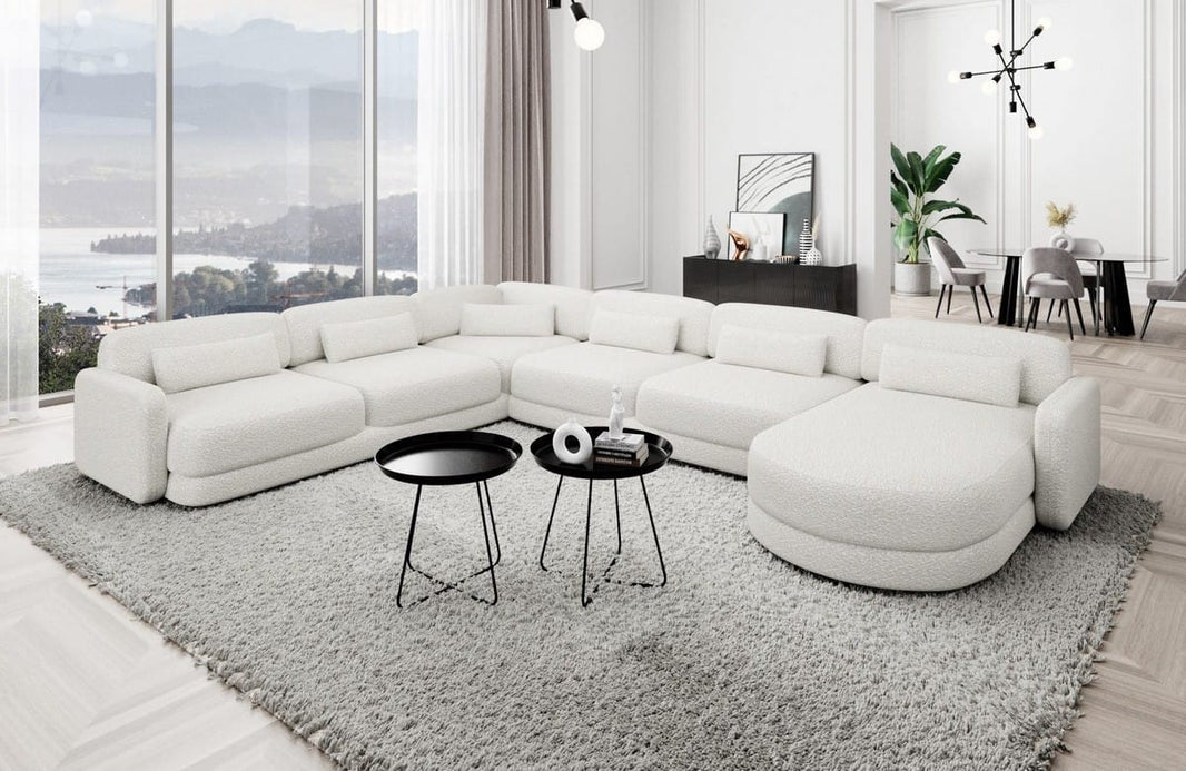 Wohnlandschaft Valencia XXL U-Form in Stoff