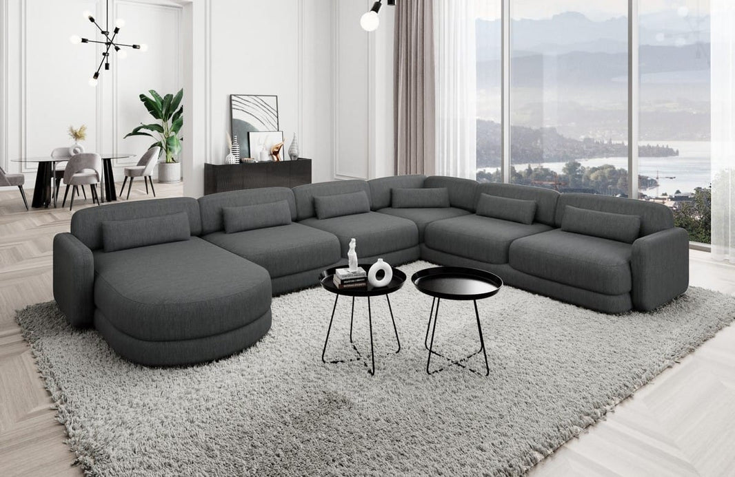 Wohnlandschaft Valencia XXL U-Form in Stoff