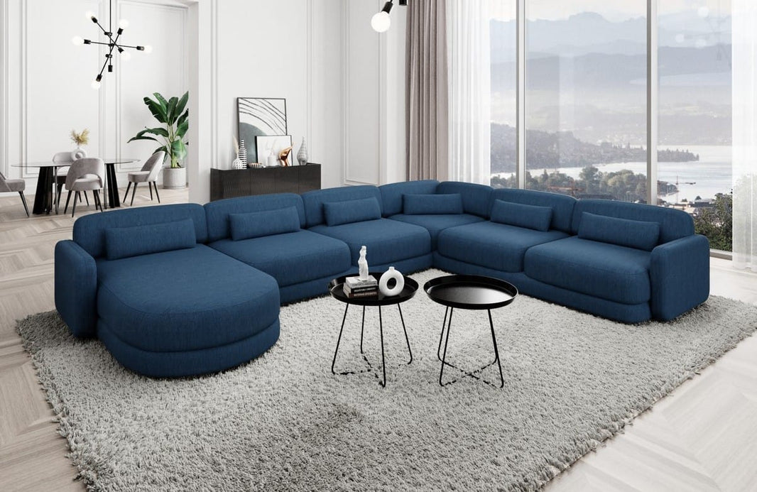 Wohnlandschaft Valencia XXL U-Form in Stoff