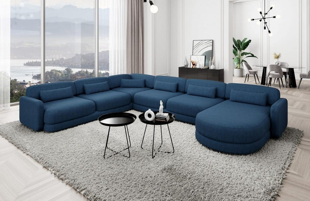 Wohnlandschaft Valencia XXL U-Form in Stoff