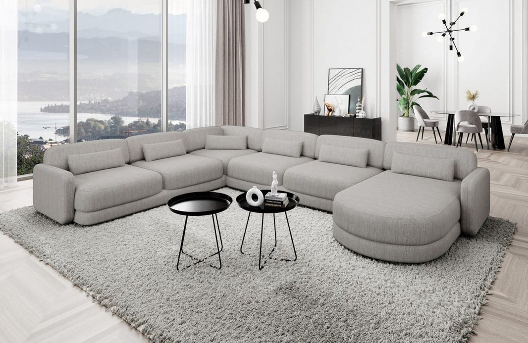 Wohnlandschaft Valencia XXL U-Form in Stoff