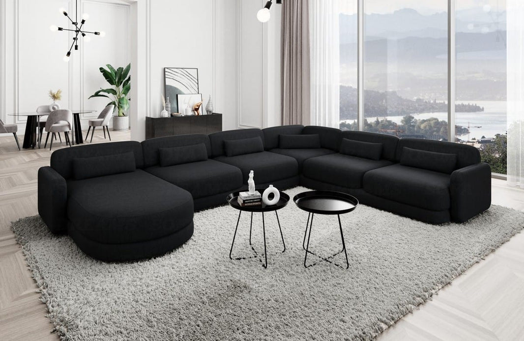 Wohnlandschaft Valencia XXL U-Form in Stoff