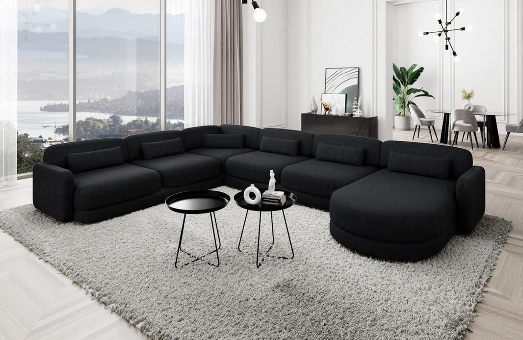 Wohnlandschaft Valencia XXL U-Form in Stoff