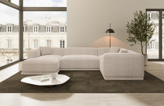 Stoff Wohnlandschaft Merida U-Form Beige