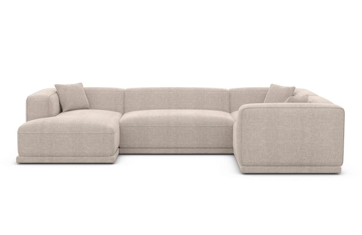 Stoff Wohnlandschaft Merida U-Form Beige