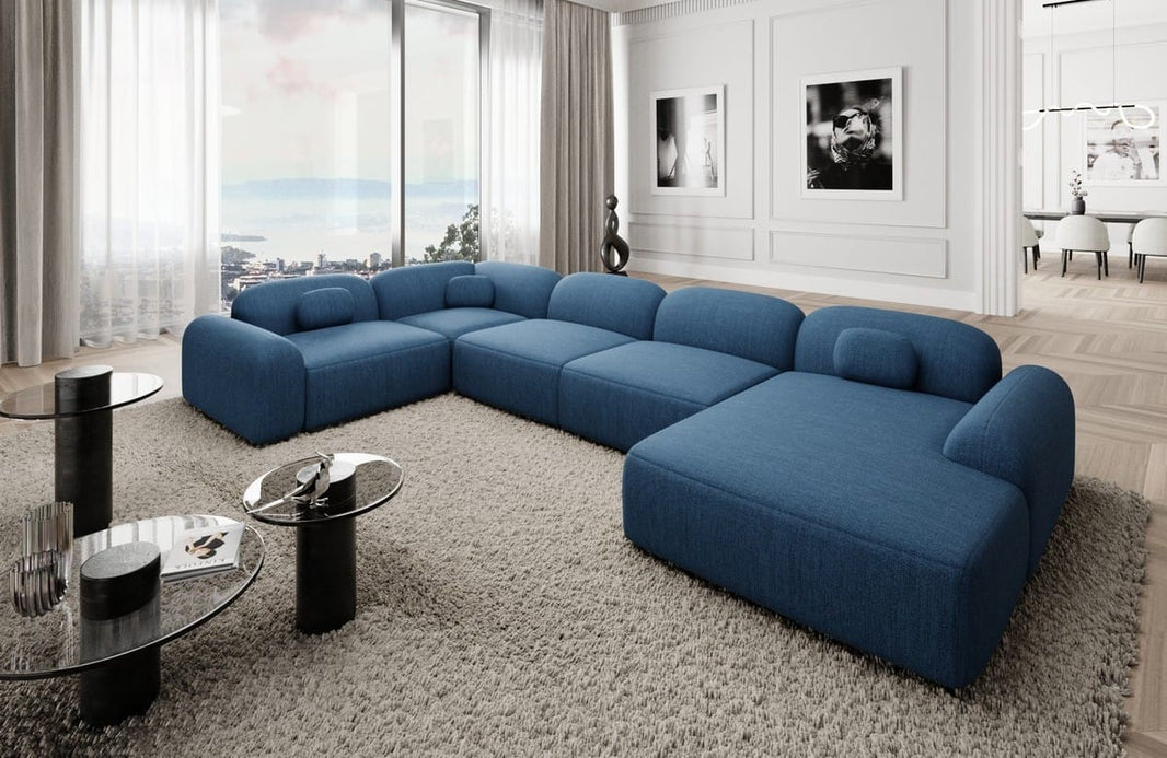 Wohnlandschaft Barcelona U-Form aus Stoff
