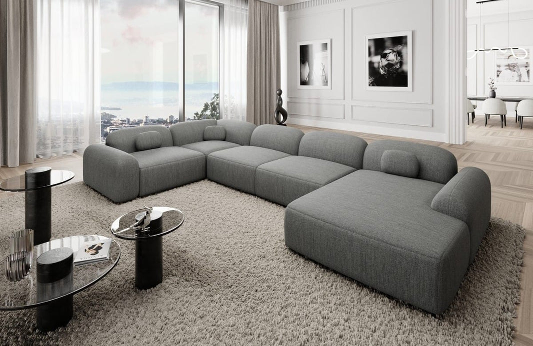 Wohnlandschaft Barcelona U-Form aus Stoff