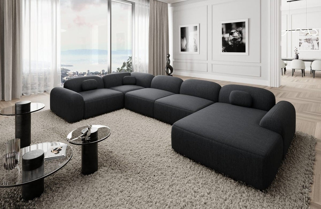Wohnlandschaft Barcelona U-Form aus Stoff