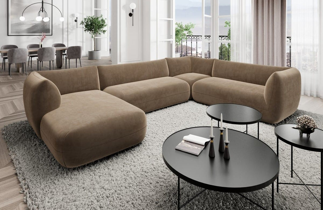 XXL Wohnlandschaft Madrid U-Form aus Stoff