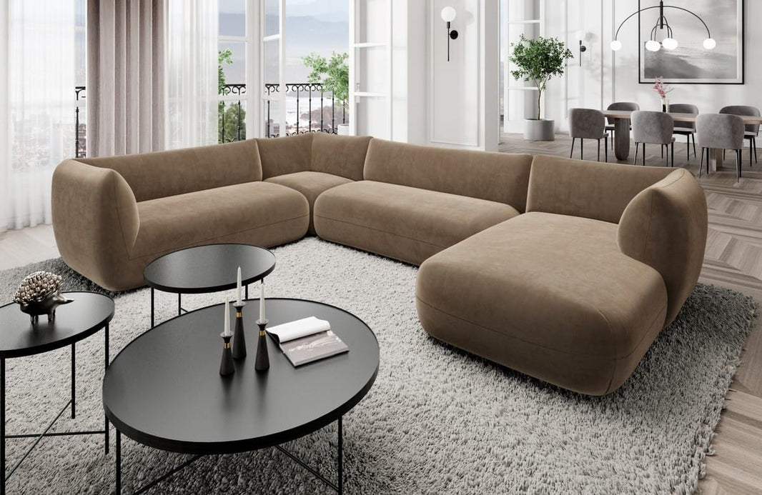 XXL Wohnlandschaft Madrid U-Form aus Stoff