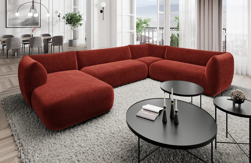 XXL Wohnlandschaft Madrid U-Form aus Stoff
