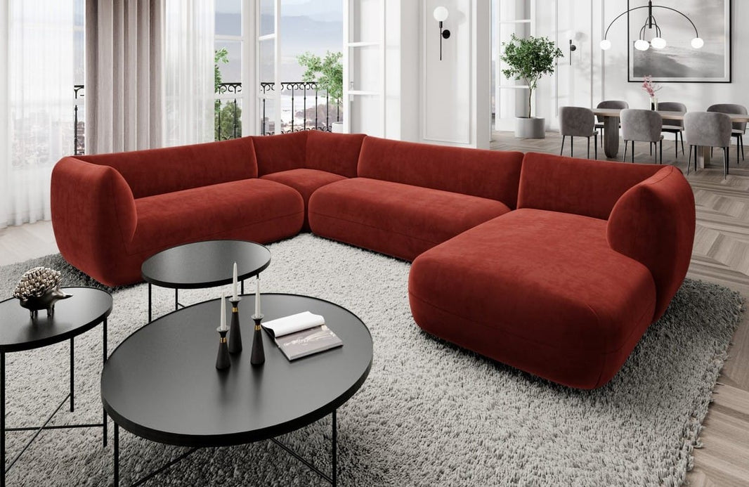 XXL Wohnlandschaft Madrid U-Form aus Stoff