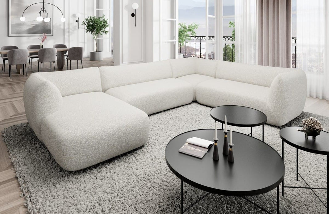 XXL Wohnlandschaft Madrid U-Form aus Stoff
