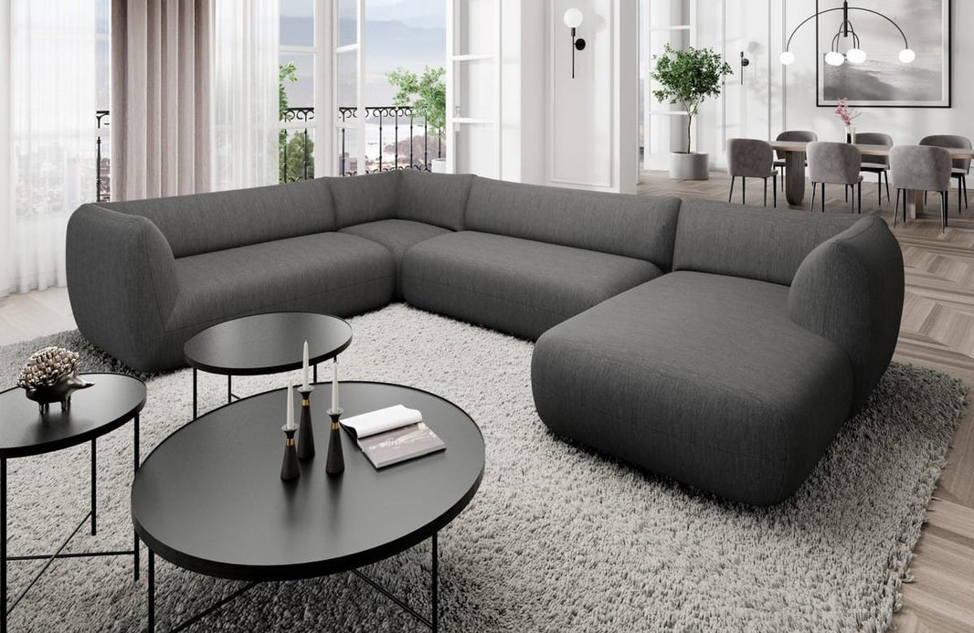 XXL Wohnlandschaft Madrid U-Form aus Stoff