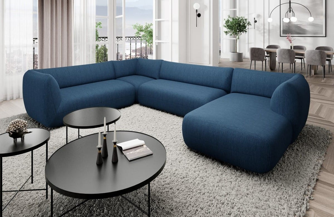 XXL Wohnlandschaft Madrid U-Form aus Stoff