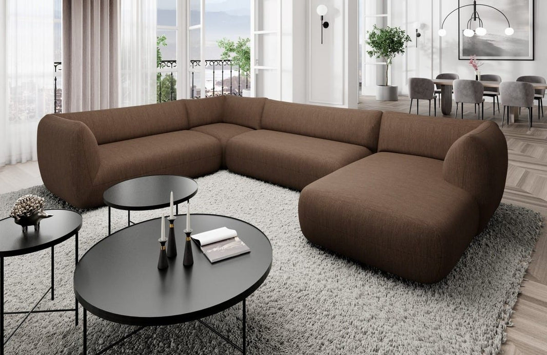 XXL Wohnlandschaft Madrid U-Form aus Stoff